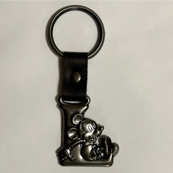 Disney Accessories - Disney Mickey Mouse Silver Tone Initial Letter L Keychain
